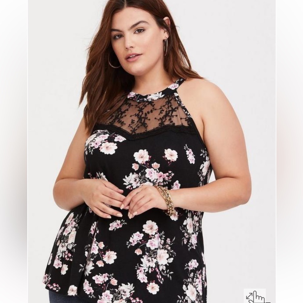 Torrid super soft high lace inset tank